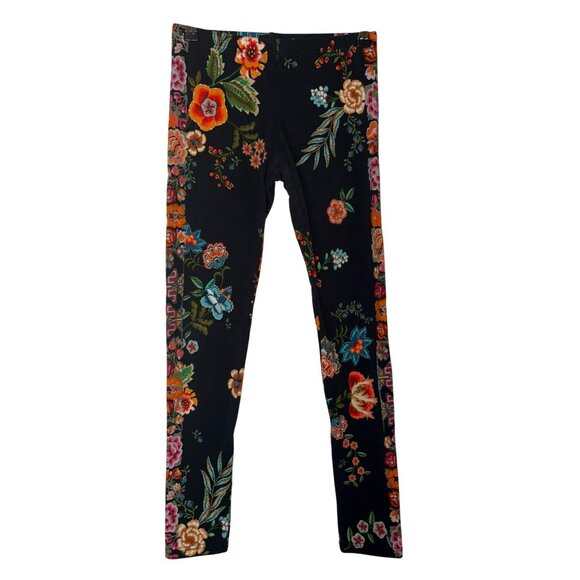 Johnny Was JW Los Angeles Ardell Printed Floral Black Leggings Size XS - Picture 1 of 6